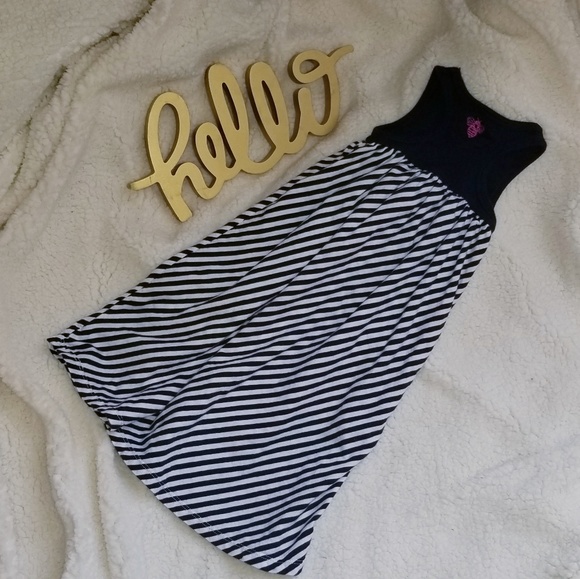 Striped navy blue dress - Picture 2 of 2